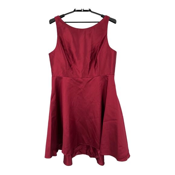 Alfred Sung dress burgundy D697w high low cocktail size 22W - Picture 2 of 8